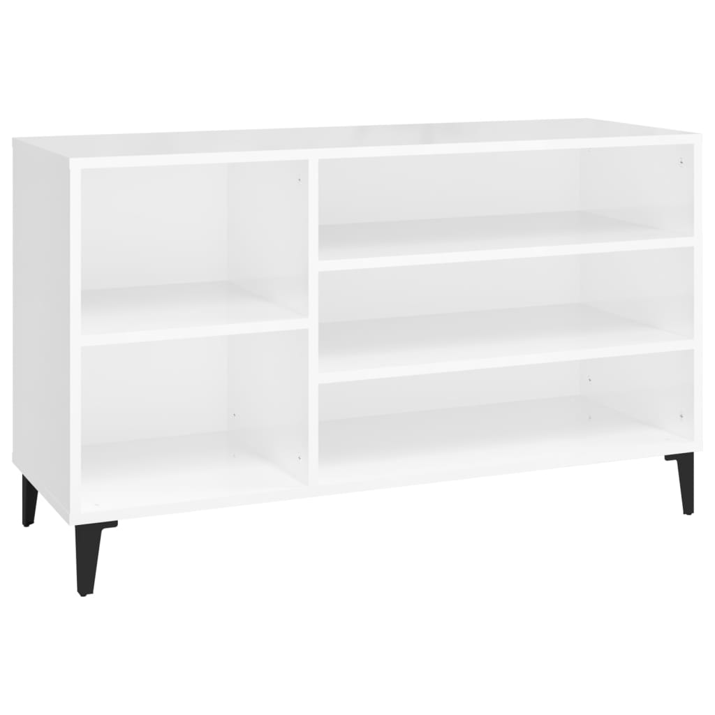 Kenkäkaappi korkeakiilto valkoinen 102x36x60 cm tekninen puu - Sisustajankoti.fi