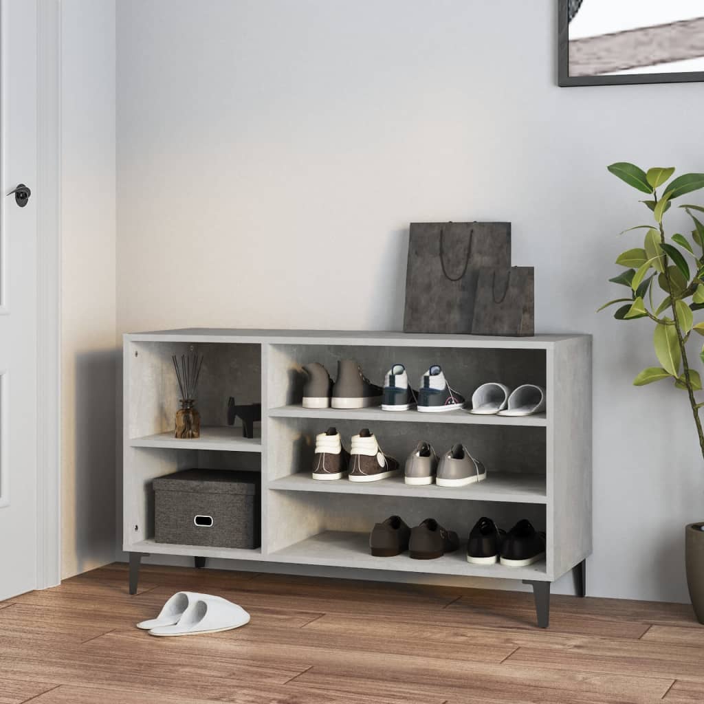 Kenkäkaappi betoninharmaa 102x36x60 cm tekninen puu - Sisustajankoti.fi