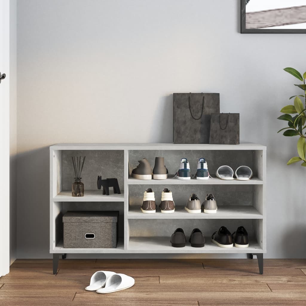 Kenkäkaappi betoninharmaa 102x36x60 cm tekninen puu - Sisustajankoti.fi