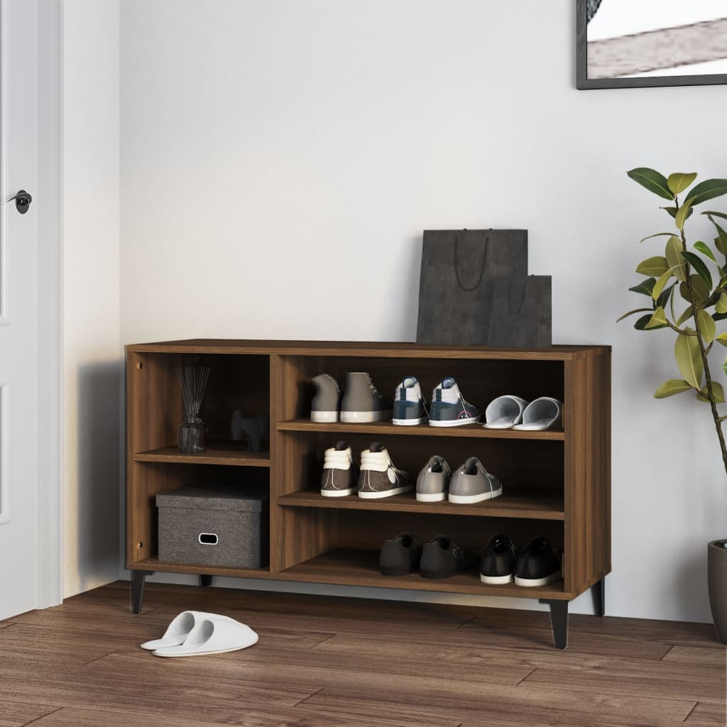Kenkäkaappi ruskea tammi 102x36x60 cm tekninen puu - Sisustajankoti.fi