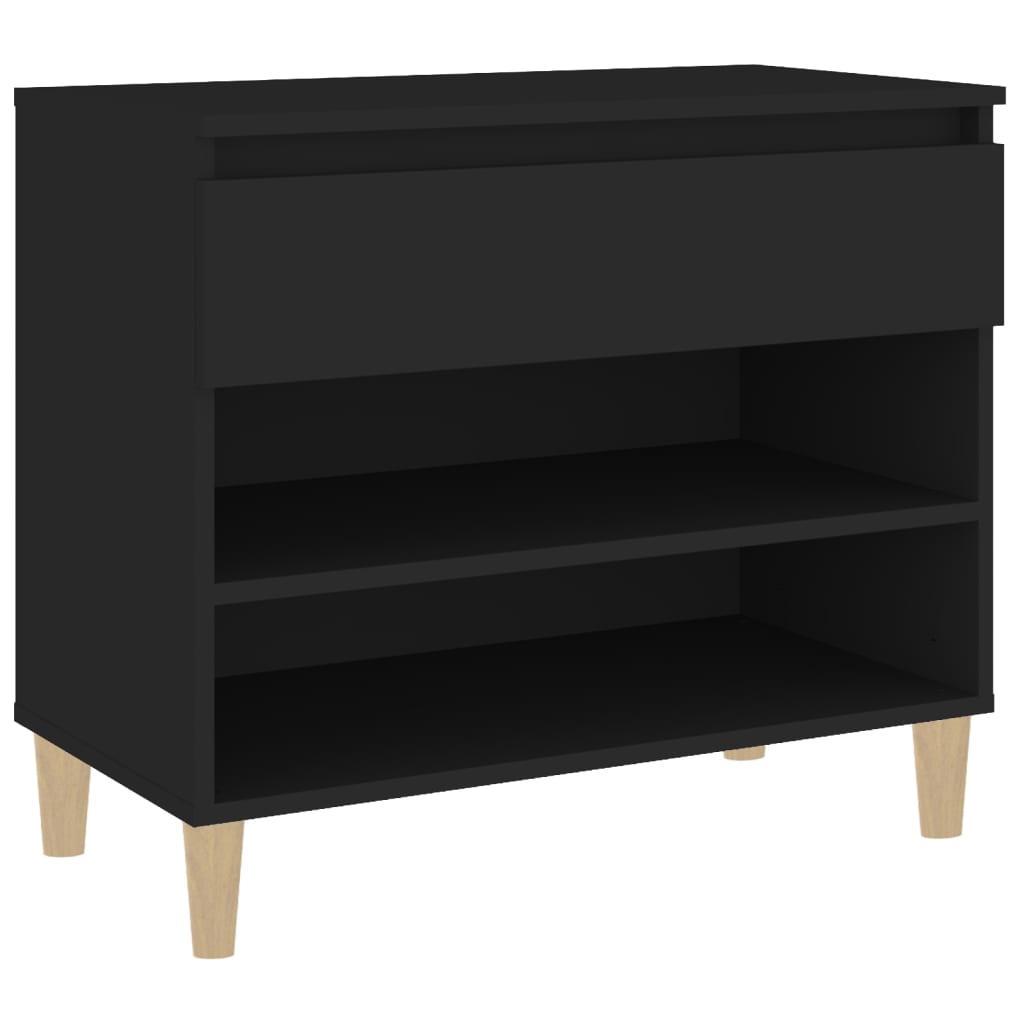 Kenkäkaappi musta 70x36x60 cm tekninen puu - Sisustajankoti.fi