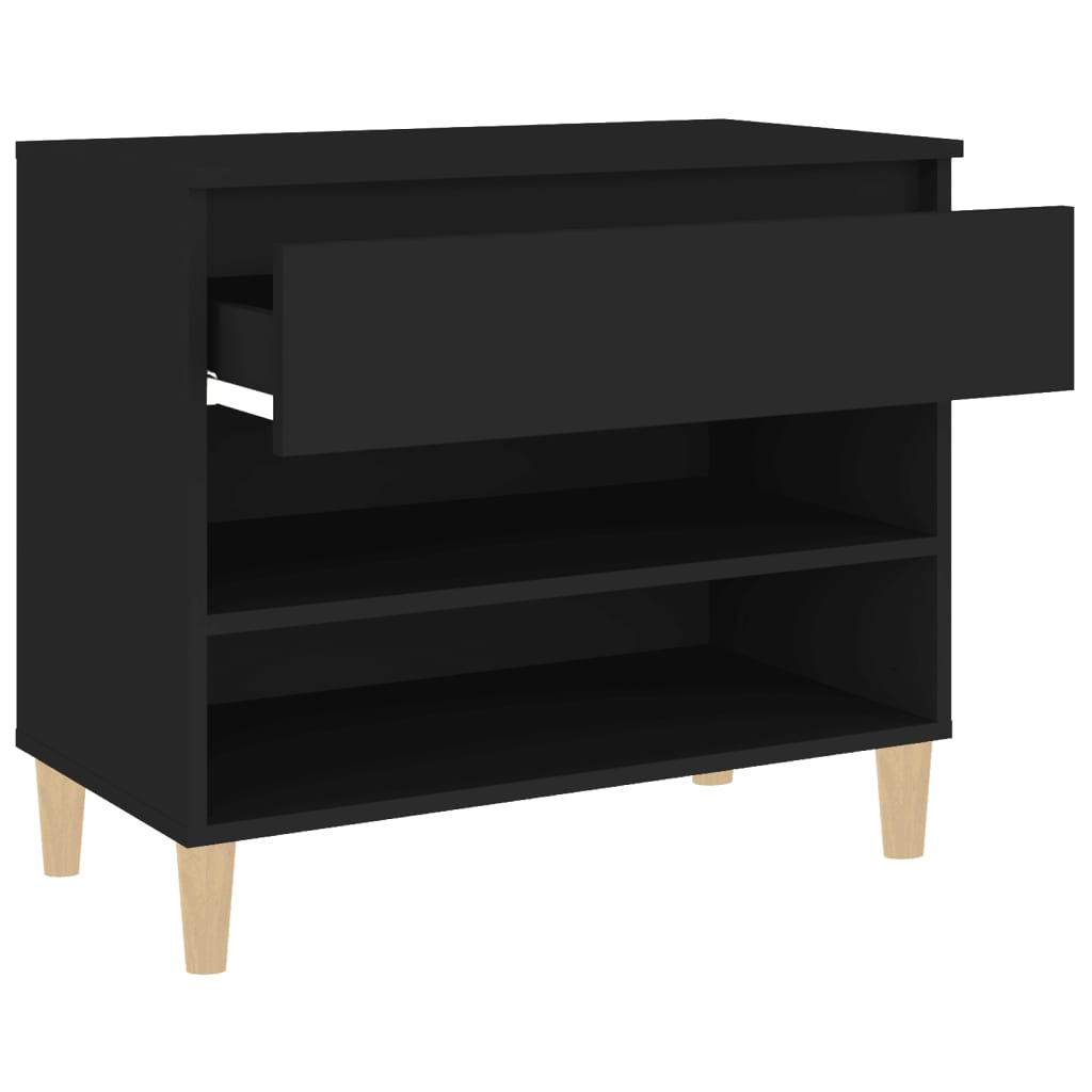 Kenkäkaappi musta 70x36x60 cm tekninen puu - Sisustajankoti.fi