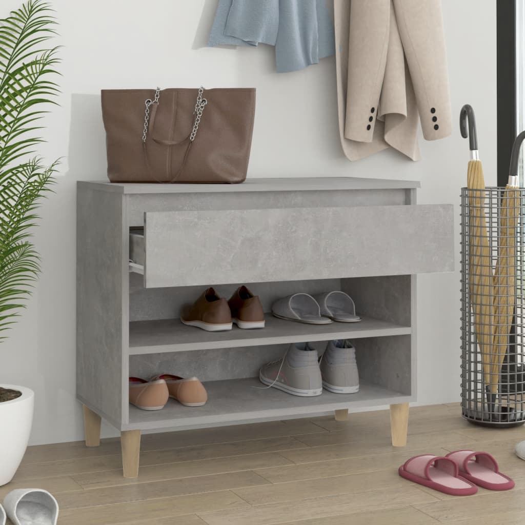 Kenkäkaappi betoninharmaa 70x36x60 cm tekninen puu - Sisustajankoti.fi