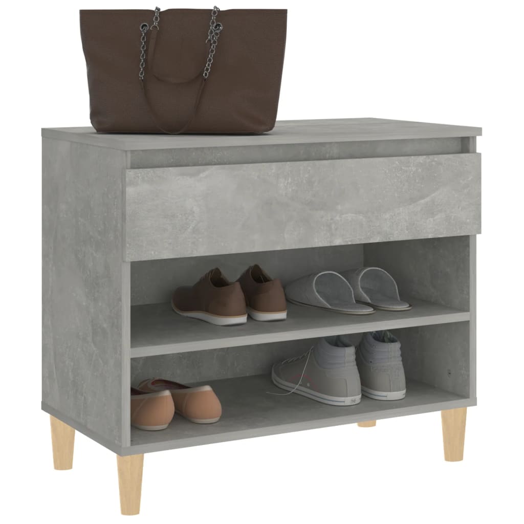 Kenkäkaappi betoninharmaa 70x36x60 cm tekninen puu - Sisustajankoti.fi