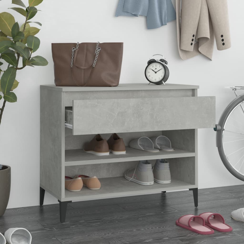 Kenkäkaappi betoninharmaa 70x36x60 cm tekninen puu - Sisustajankoti.fi
