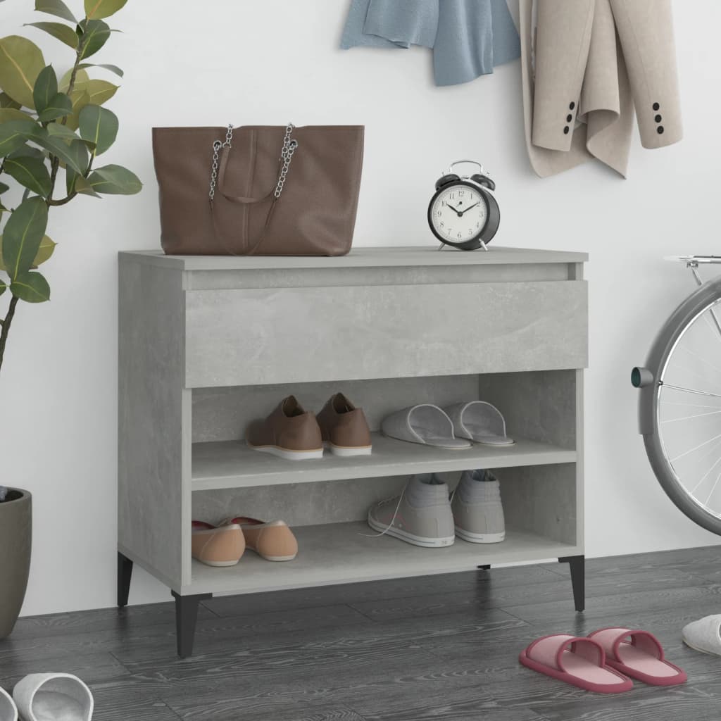 Kenkäkaappi betoninharmaa 70x36x60 cm tekninen puu - Sisustajankoti.fi