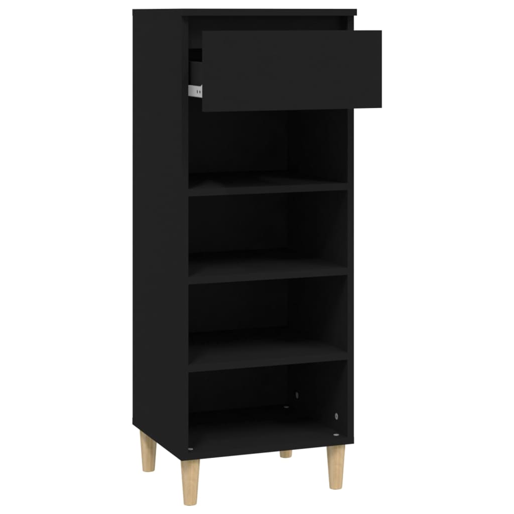 Kenkäkaappi musta 40x36x105 cm tekninen puu - Sisustajankoti.fi
