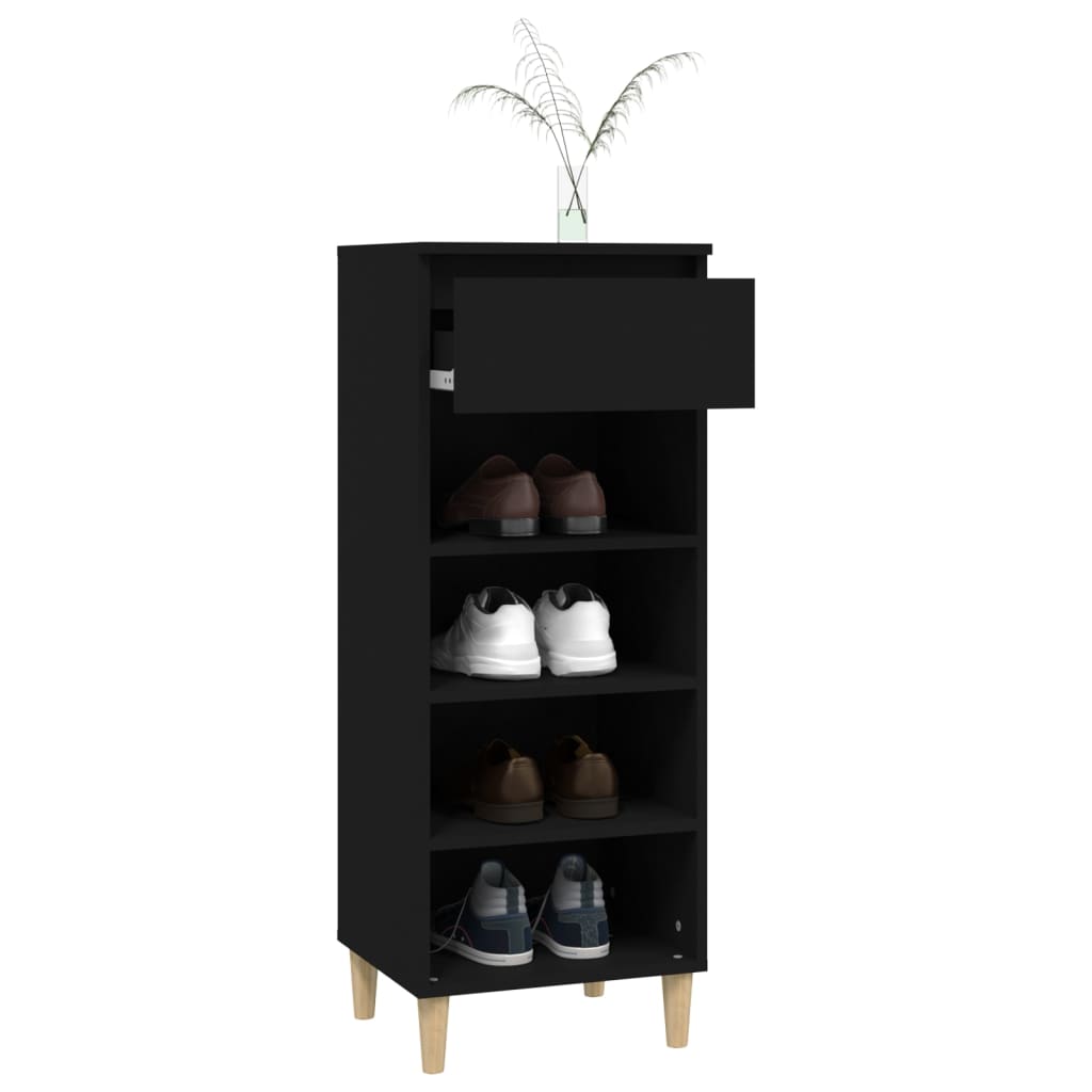 Kenkäkaappi musta 40x36x105 cm tekninen puu - Sisustajankoti.fi
