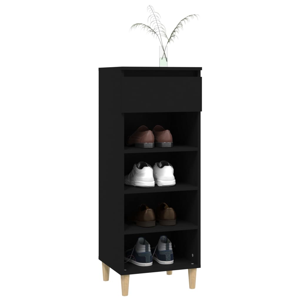 Kenkäkaappi musta 40x36x105 cm tekninen puu - Sisustajankoti.fi