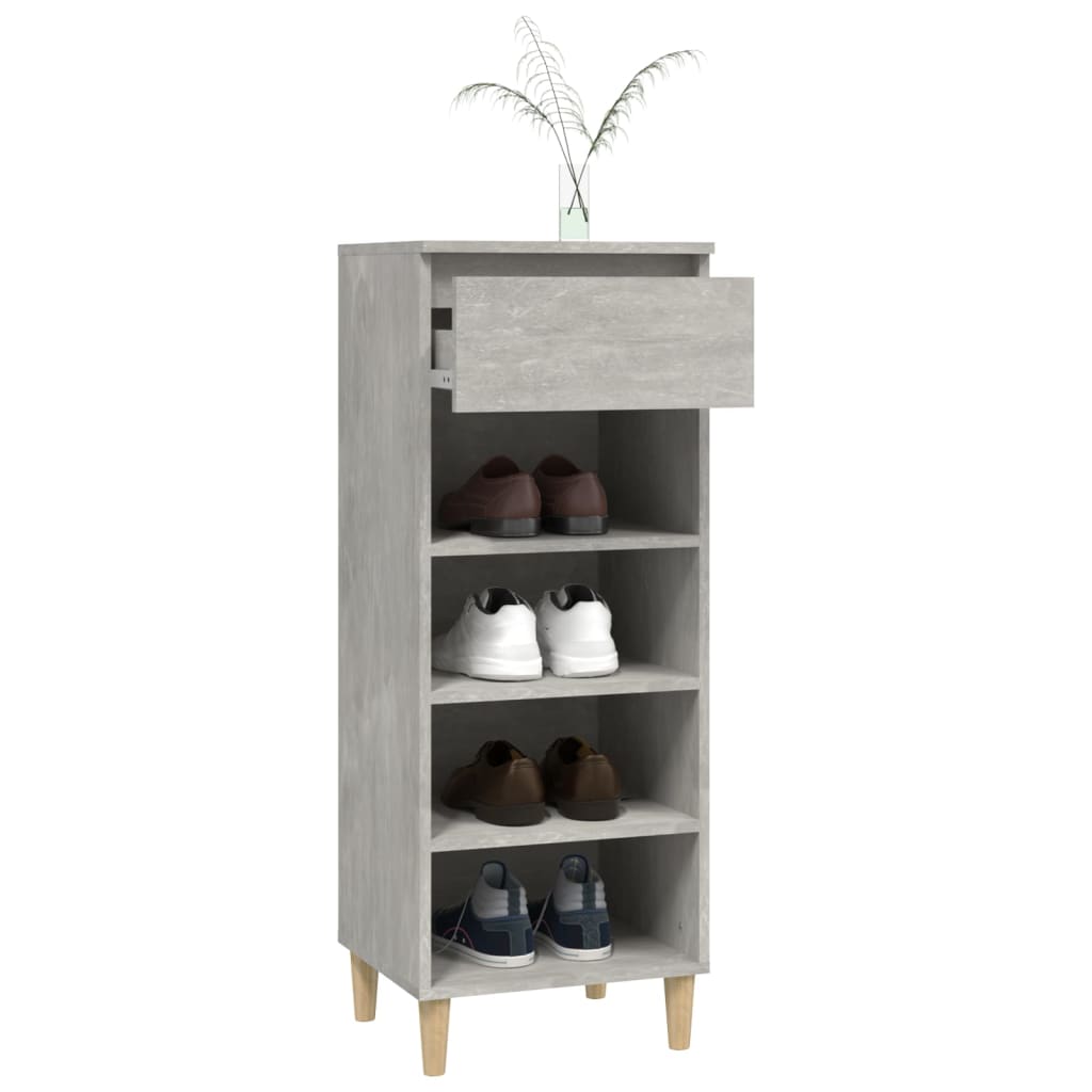 Kenkäkaappi betoninharmaa 40x36x105 cm tekninen puu - Sisustajankoti.fi