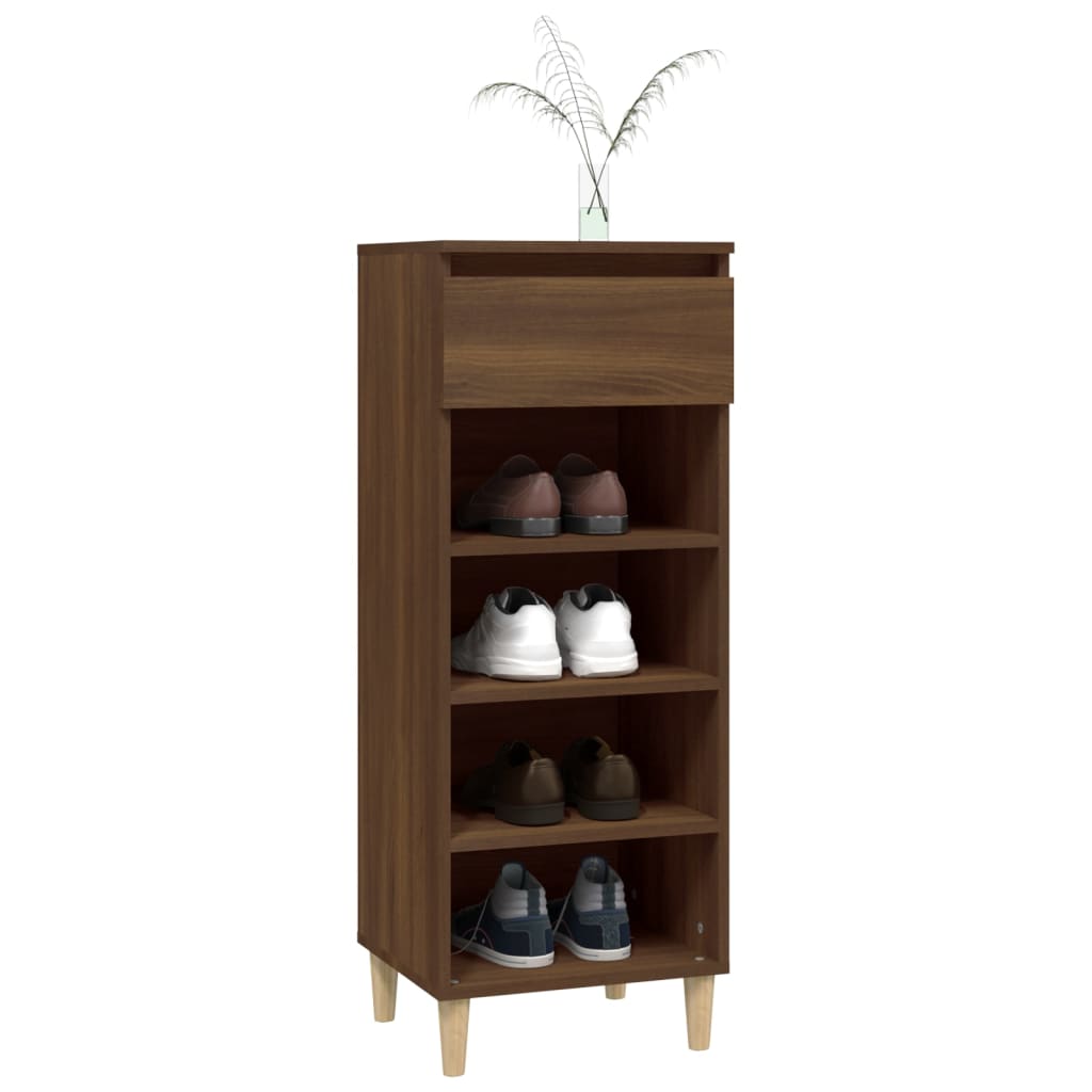 Kenkäkaappi ruskea tammi 40x36x105 cm tekninen puu - Sisustajankoti.fi