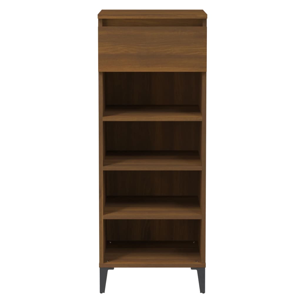 Kenkäteline ruskea tammi 40x36x105 cm tekninen puu - Sisustajankoti.fi