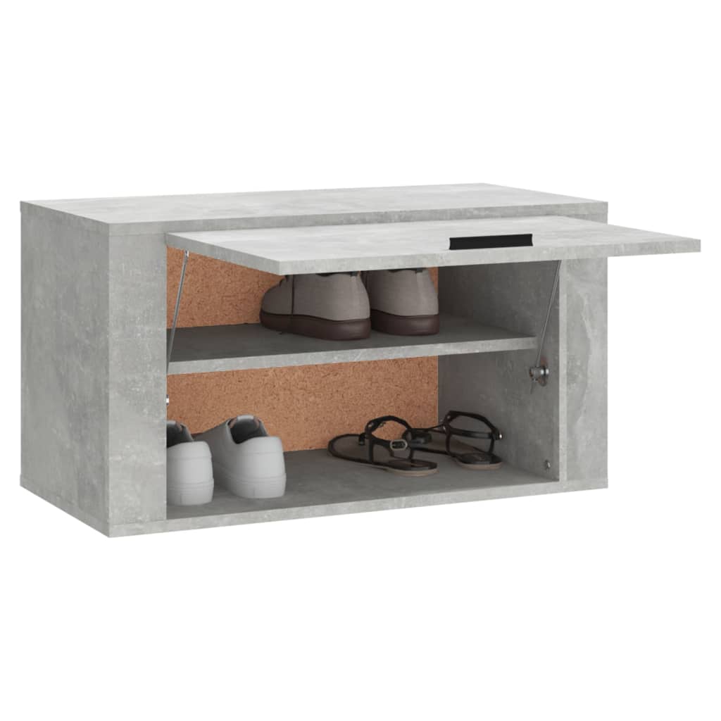 Seinäkenkäkaappi betoninharmaa 70x35x38 cm tekninen puu - Sisustajankoti.fi