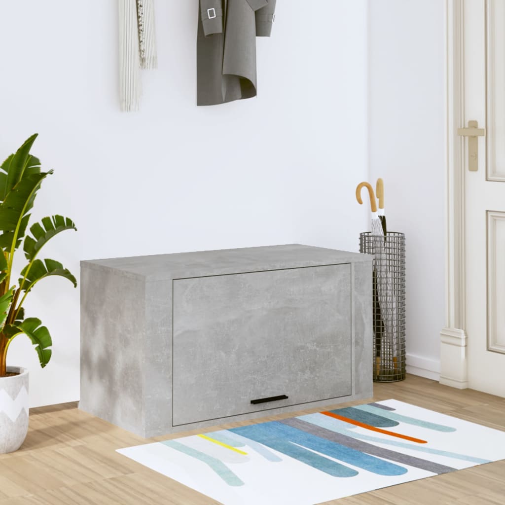 Seinäkenkäkaappi betoninharmaa 70x35x38 cm tekninen puu - Sisustajankoti.fi