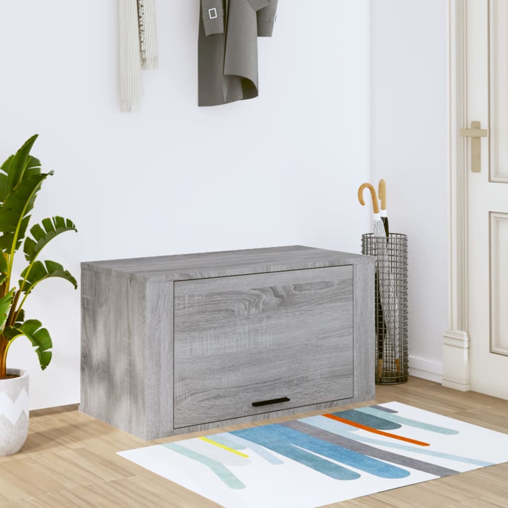 Seinäkenkäkaappi harmaa Sonoma 70x35x38 cm täysi mänty - Sisustajankoti.fi