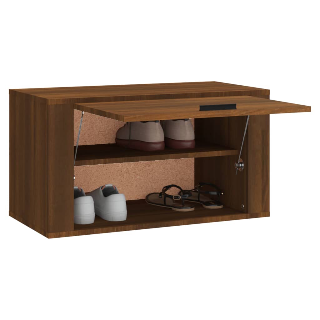 Seinäkenkäkaappi ruskea tammi 70x35x38 cm täysi mänty - Sisustajankoti.fi