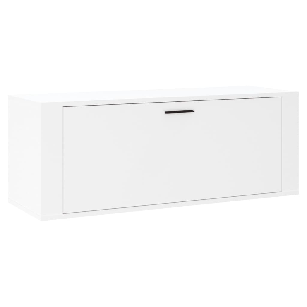 Seinäkenkäkaappi valkoinen 100x35x38 cm tekninen puu - Sisustajankoti.fi