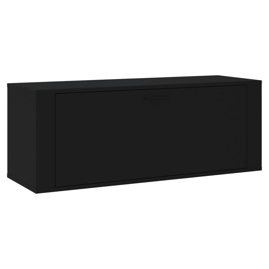 Seinäkenkäkaappi musta 100x35x38 cm tekninen puu - Sisustajankoti.fi