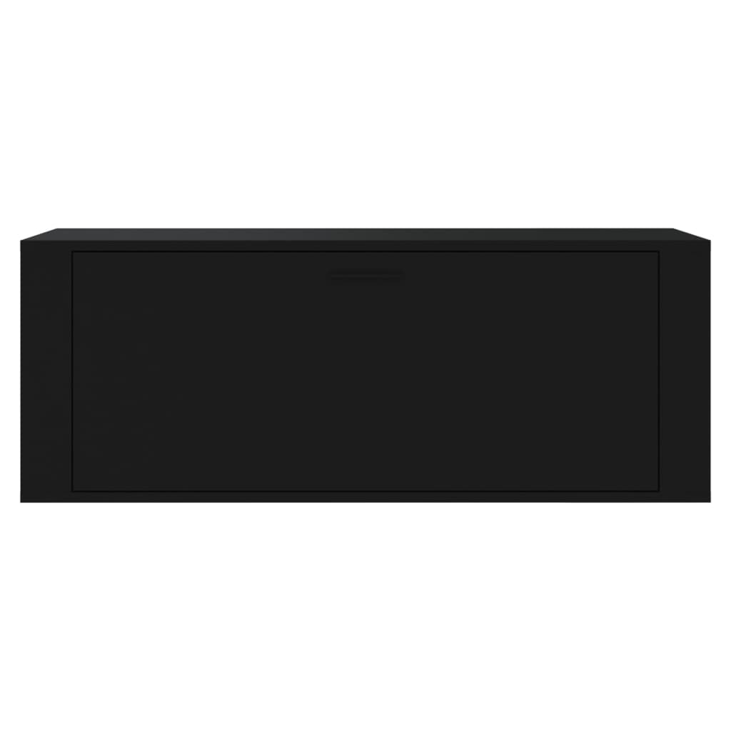 Seinäkenkäkaappi musta 100x35x38 cm tekninen puu - Sisustajankoti.fi