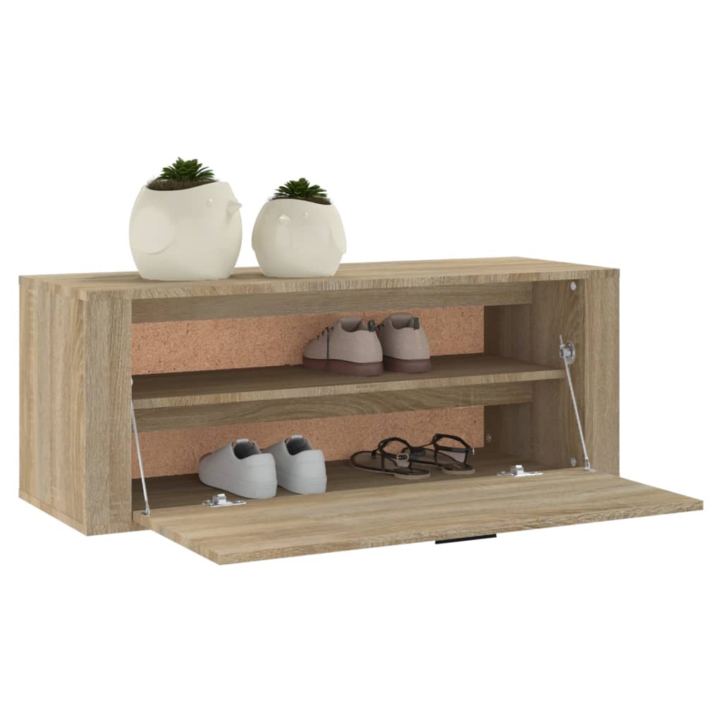 Seinäkenkäkaappi Sonoma-tammi 100x35x38 cm tekninen puu - Sisustajankoti.fi