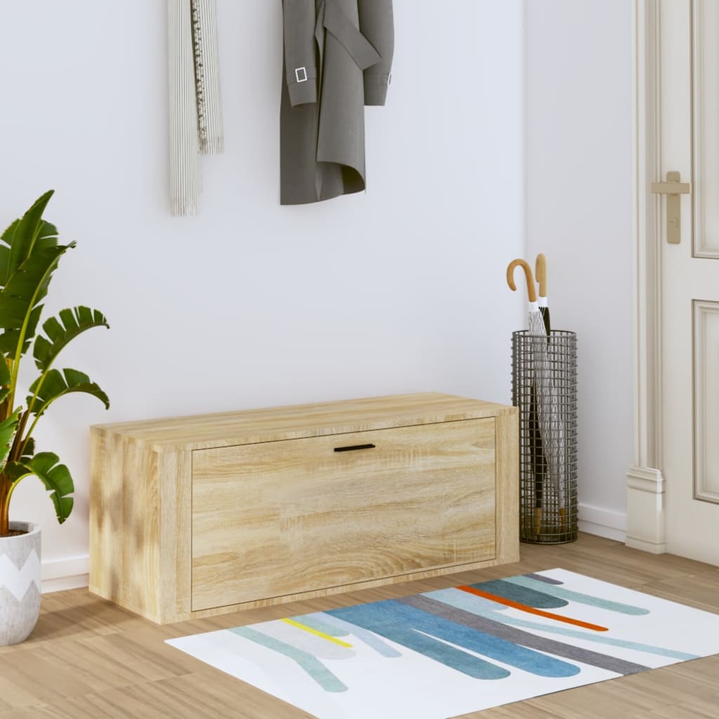 Seinäkenkäkaappi Sonoma-tammi 100x35x38 cm tekninen puu - Sisustajankoti.fi