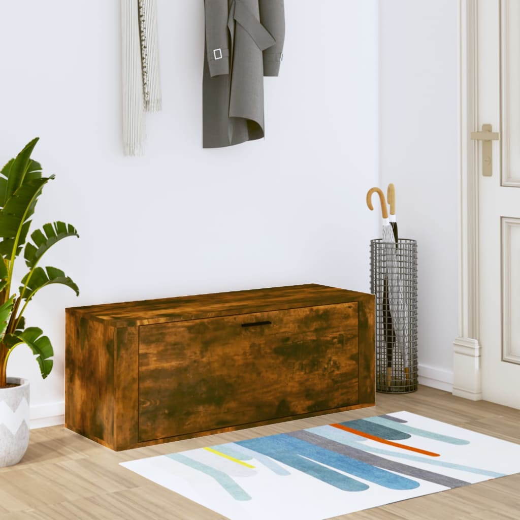 Seinäkenkäkaappi savutammi 100x35x38 cm tekninen puu - Sisustajankoti.fi