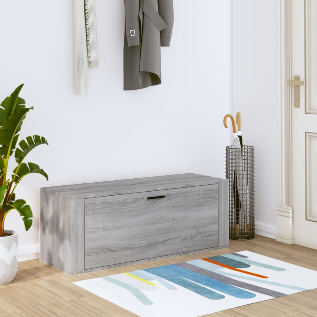 Seinäkenkäkaappi harmaa Sonoma 100x35x38 cm tekninen puu - Sisustajankoti.fi