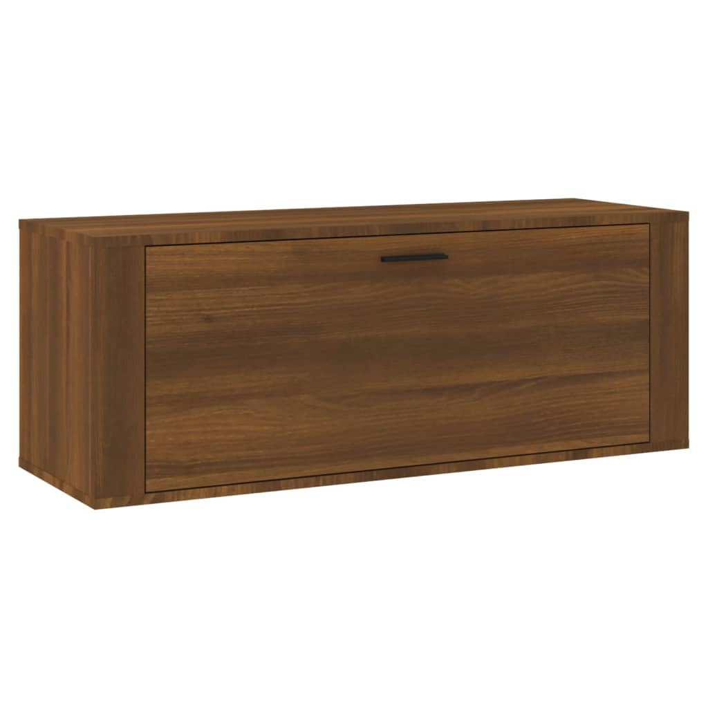 Seinäkenkäkaappi ruskea tammi 100x35x38 cm tekninen puu - Sisustajankoti.fi