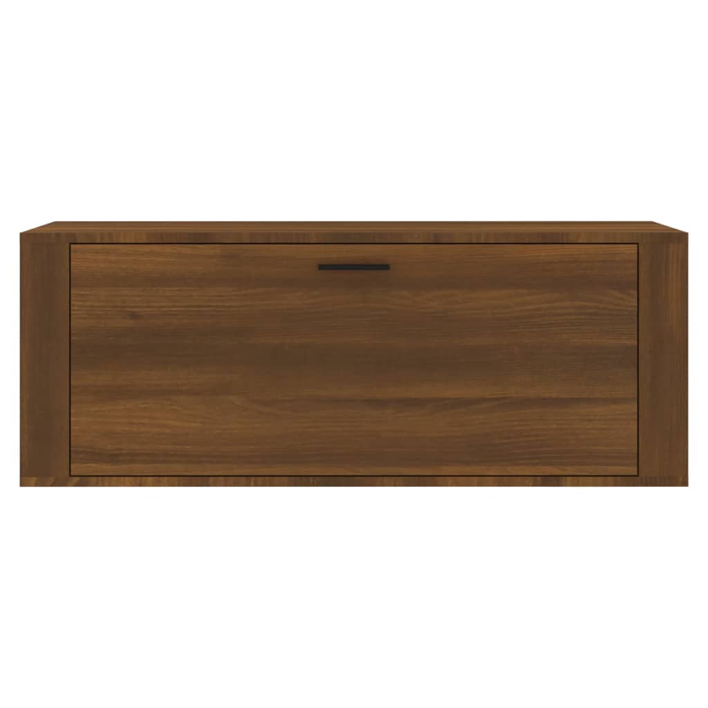 Seinäkenkäkaappi ruskea tammi 100x35x38 cm tekninen puu - Sisustajankoti.fi