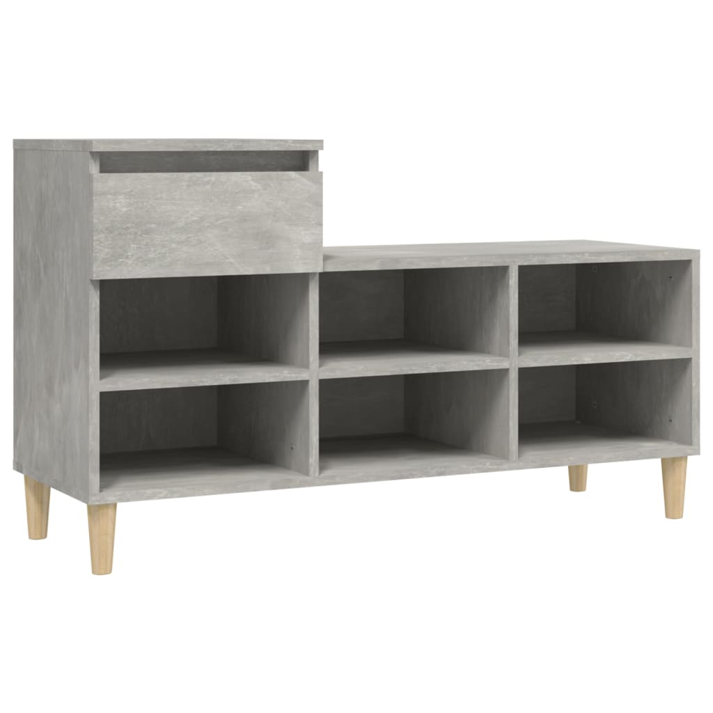 Kenkäkaappi betoninharmaa 102x36x60 cm tekninen puu - Sisustajankoti.fi