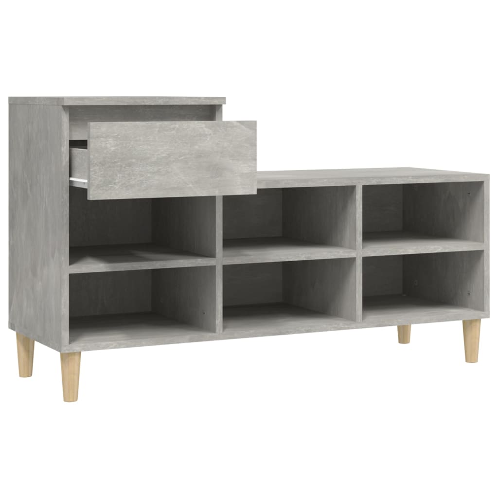 Kenkäkaappi betoninharmaa 102x36x60 cm tekninen puu - Sisustajankoti.fi