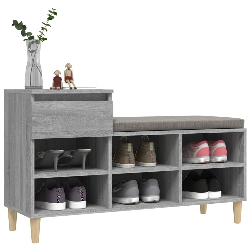 Kenkäkaappi harmaa Sonoma 102x36x60 cm tekninen puu - Sisustajankoti.fi