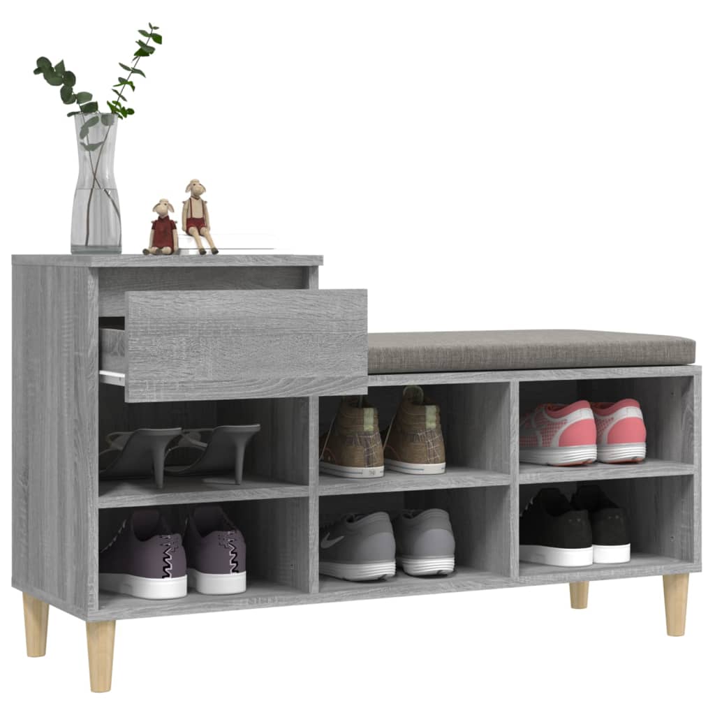 Kenkäkaappi harmaa Sonoma 102x36x60 cm tekninen puu - Sisustajankoti.fi