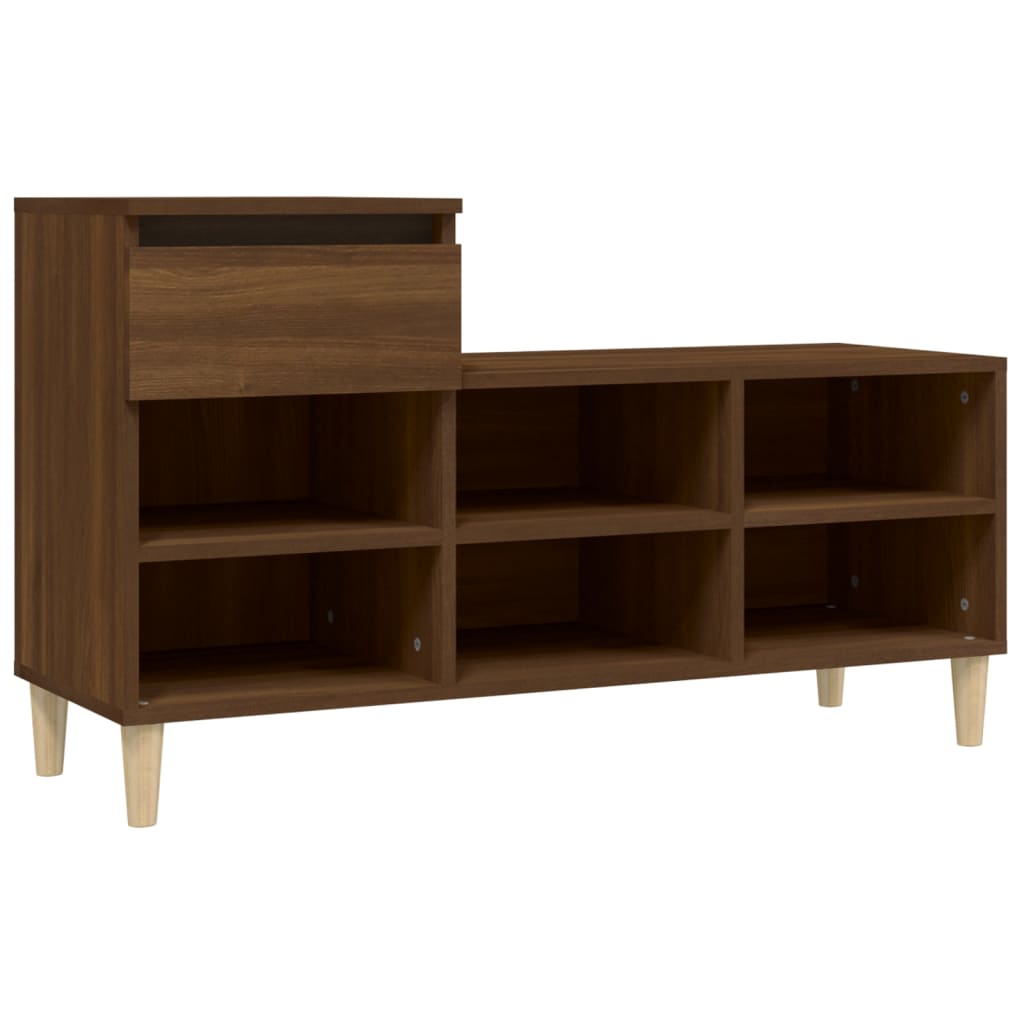 Kenkäkaappi ruskea tammi 102x36x60 cm tekninen puu - Sisustajankoti.fi