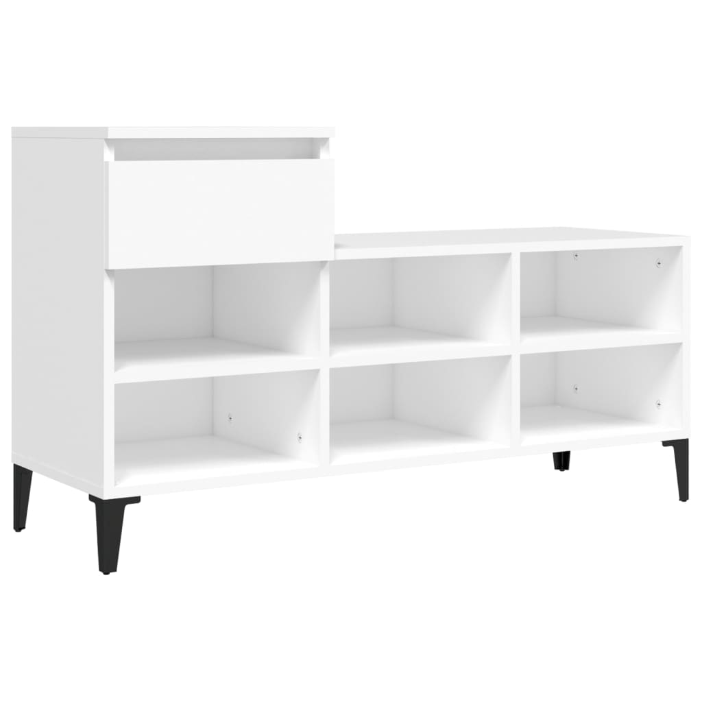 Kenkäkaappi valkoinen 102x36x60 cm tekninen puu - Sisustajankoti.fi