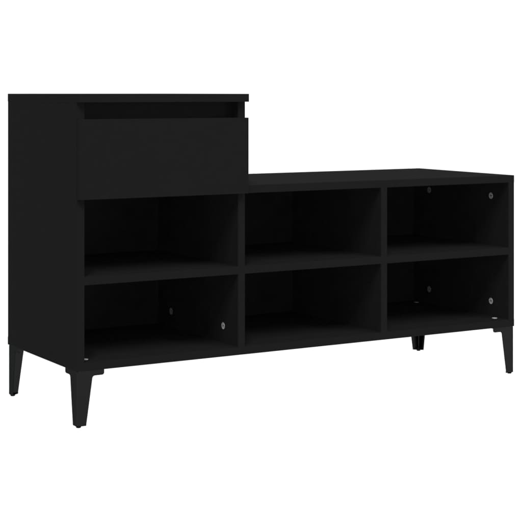 Kenkäkaappi musta 102x36x60 cm tekninen puu - Sisustajankoti.fi