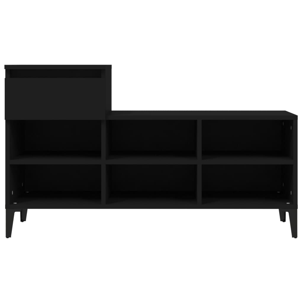 Kenkäkaappi musta 102x36x60 cm tekninen puu - Sisustajankoti.fi