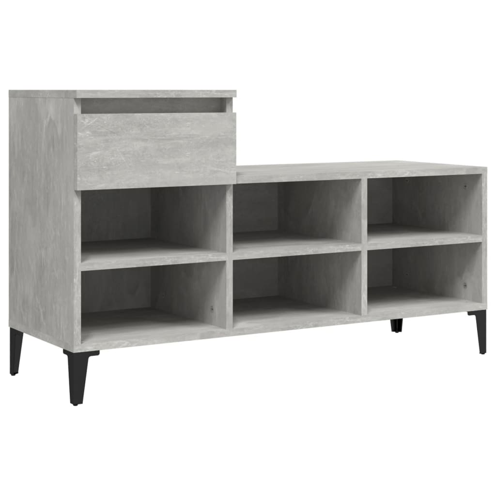 Kenkäkaappi betoninharmaa 102x36x60 cm tekninen puu - Sisustajankoti.fi