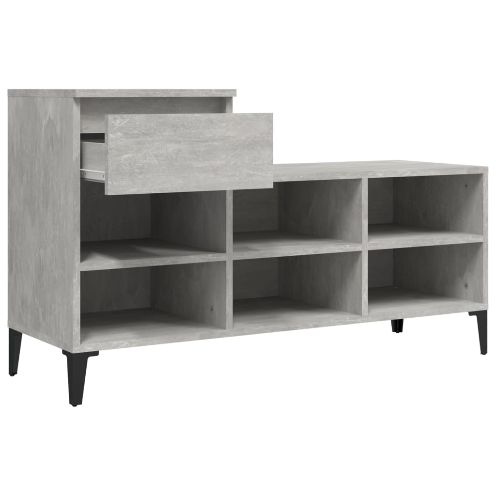 Kenkäkaappi betoninharmaa 102x36x60 cm tekninen puu - Sisustajankoti.fi
