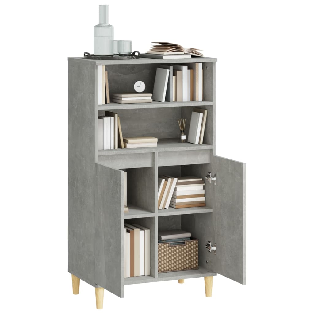 Kaappi betoninharmaa 60x36x110 cm tekninen puu - Sisustajankoti.fi