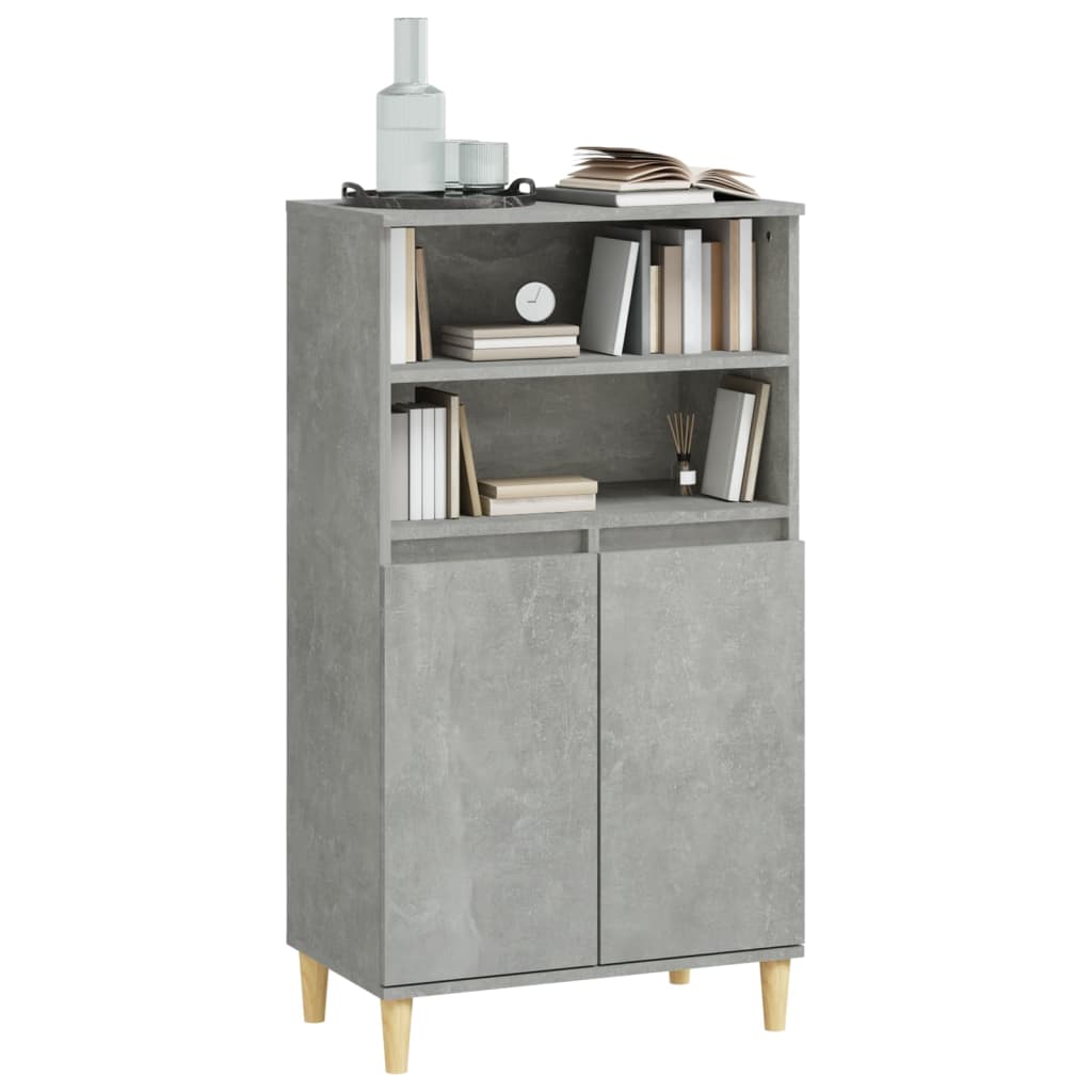 Kaappi betoninharmaa 60x36x110 cm tekninen puu - Sisustajankoti.fi