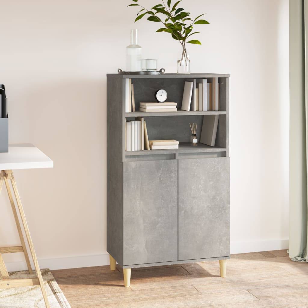 Kaappi betoninharmaa 60x36x110 cm tekninen puu - Sisustajankoti.fi