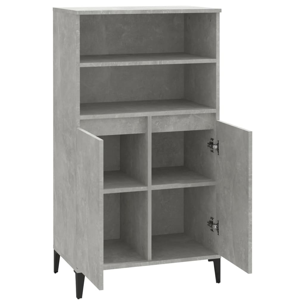 Kaappi betoninharmaa 60x36x110 cm tekninen puu - Sisustajankoti.fi