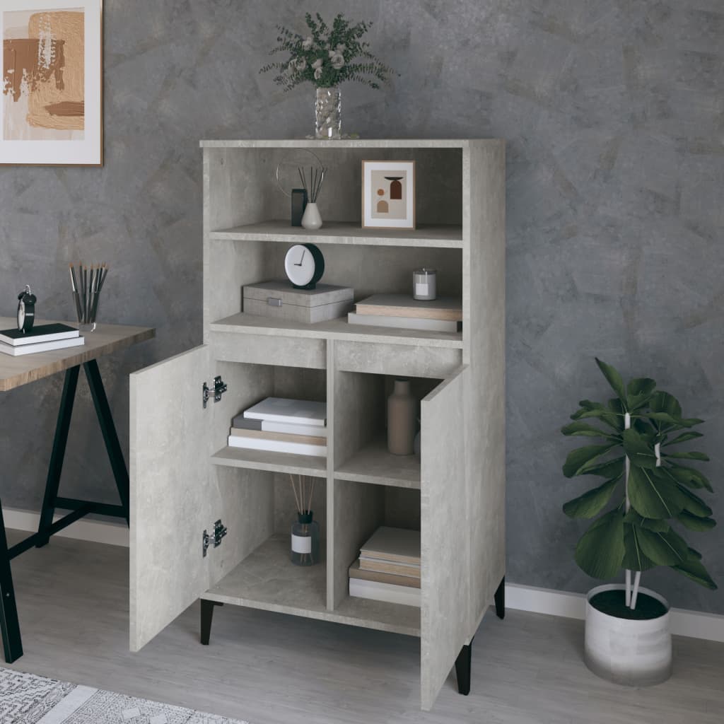 Kaappi betoninharmaa 60x36x110 cm tekninen puu - Sisustajankoti.fi