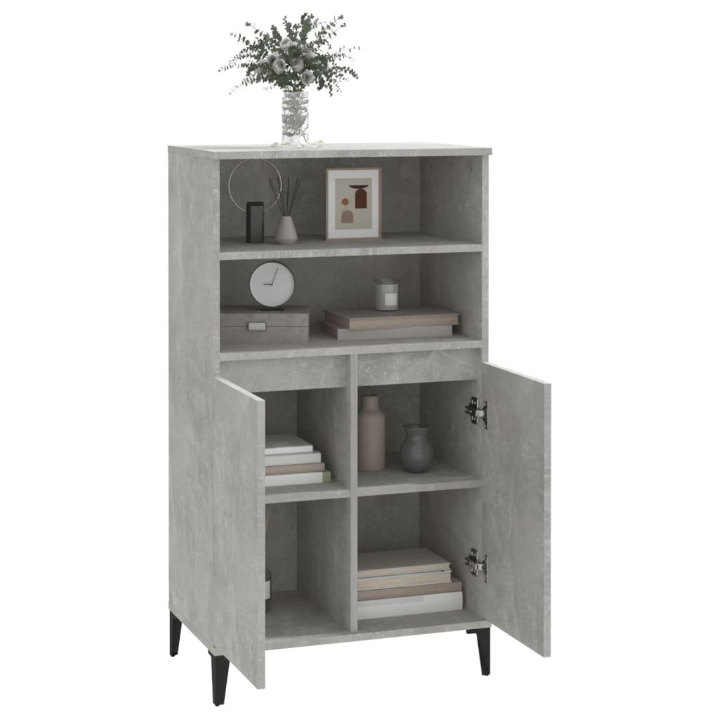 Kaappi betoninharmaa 60x36x110 cm tekninen puu - Sisustajankoti.fi