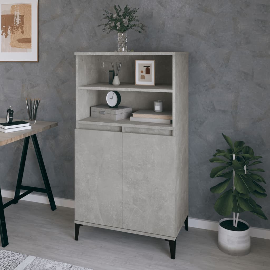 Kaappi betoninharmaa 60x36x110 cm tekninen puu - Sisustajankoti.fi