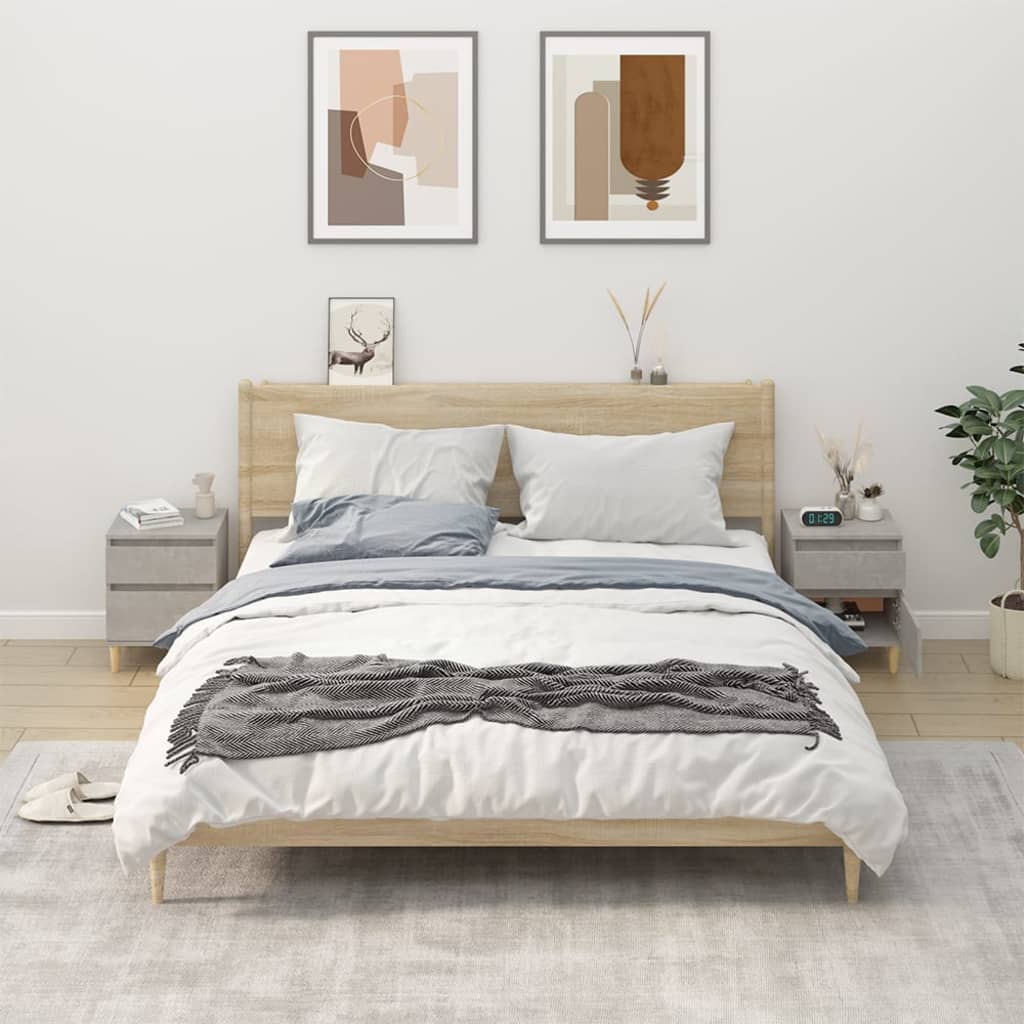 Yöpöydät 2 kpl betoninharmaa 40x35x50 cm - Sisustajankoti.fi