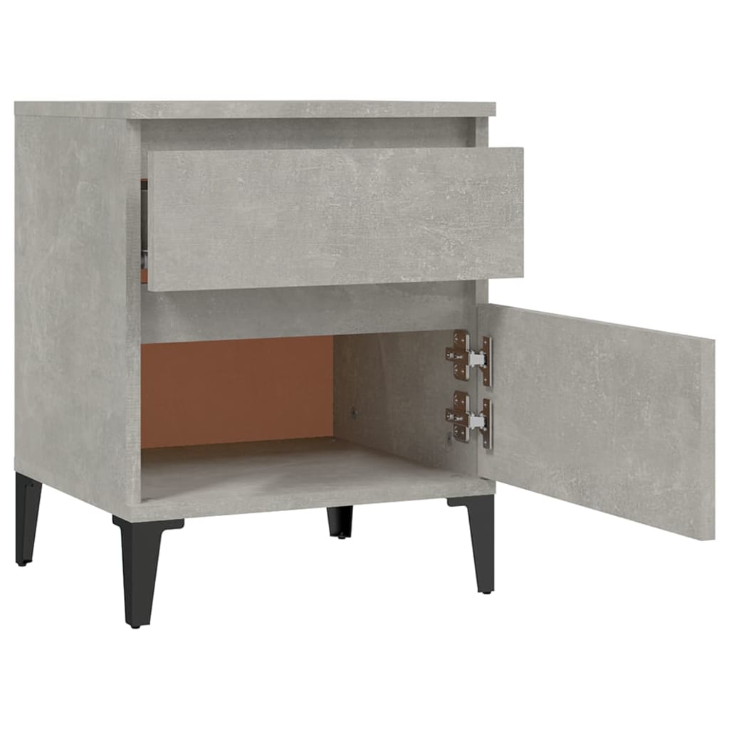 Yöpöydät 2 kpl betoninharmaa 40x35x50 cm - Sisustajankoti.fi