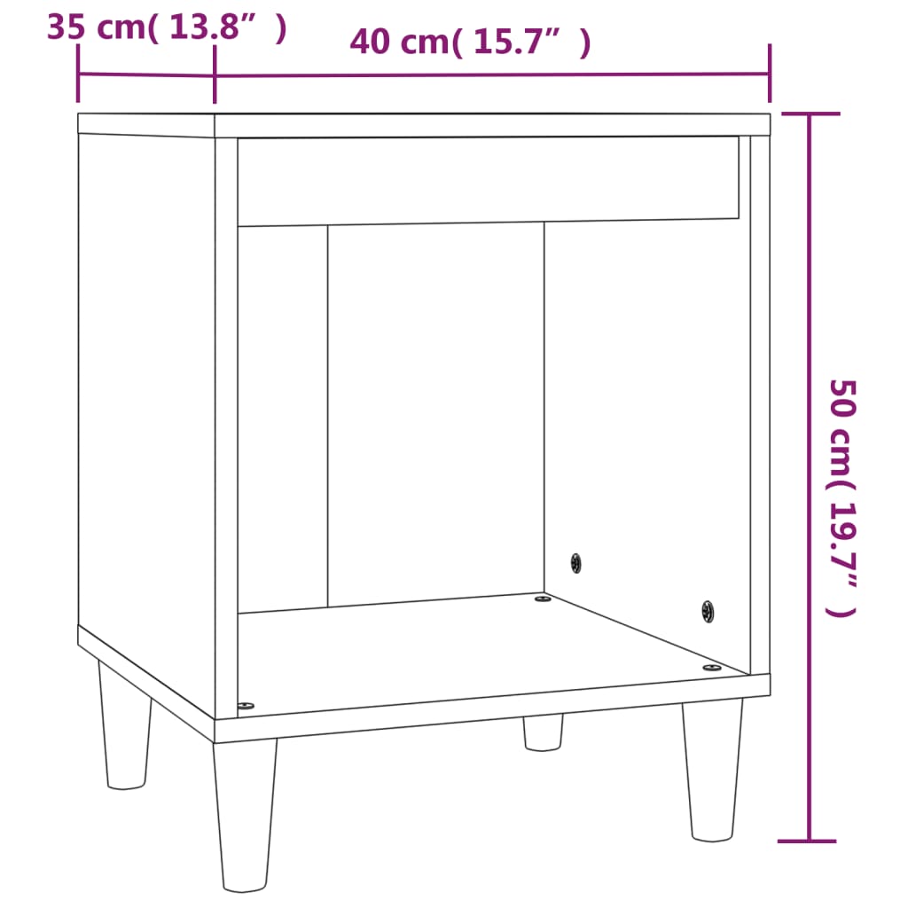 Yöpöydät 2 kpl musta 40x35x50 cm - Sisustajankoti.fi