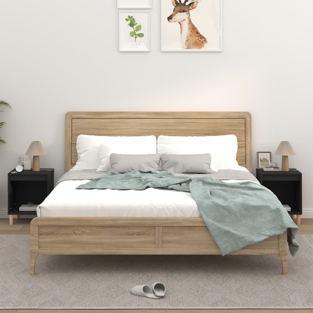 Yöpöydät 2 kpl musta 40x35x50 cm - Sisustajankoti.fi